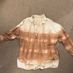 Women's Brown Button Down Shirt